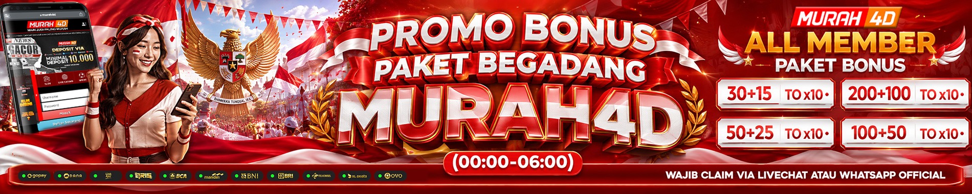BONUS SPESIAL KEMERDEKAAN DEPOSIT 20K + 20K
